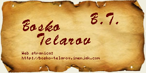 Boško Telarov vizit kartica